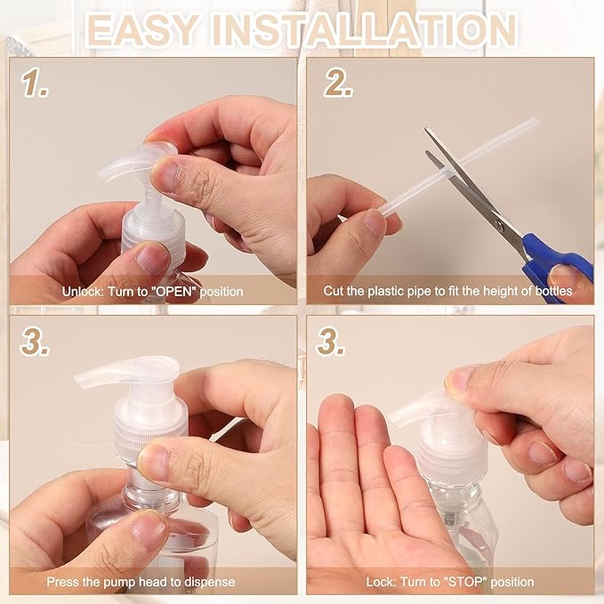uxcell 8 Pcs Soap Dispenser Pump Heads Soap Dispensers Top Pumps Replacement Switch Pumphead for Standard 24/414 Neck Size Lotion Shampoo Bottle, White