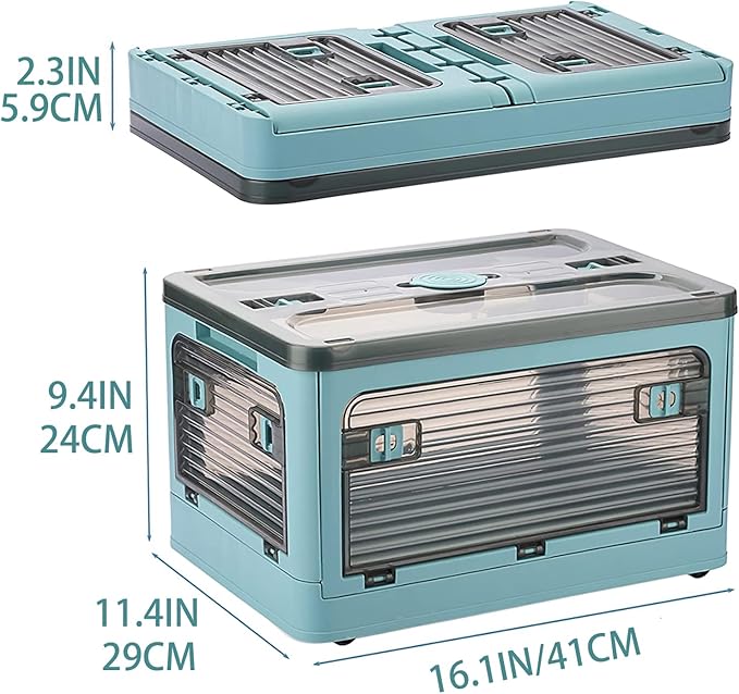 Collapsible Storage Bins,Storage Bins with Lids,Stackable 8.2Gal Folding Storage Box