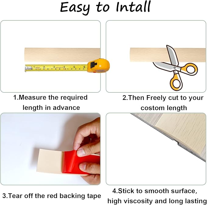 Floor/Door Flat Transition Strip & Self Adhesive Floor Vinyl Floor Edge Trim Laminate Floor Gap Covering Joining Strip
