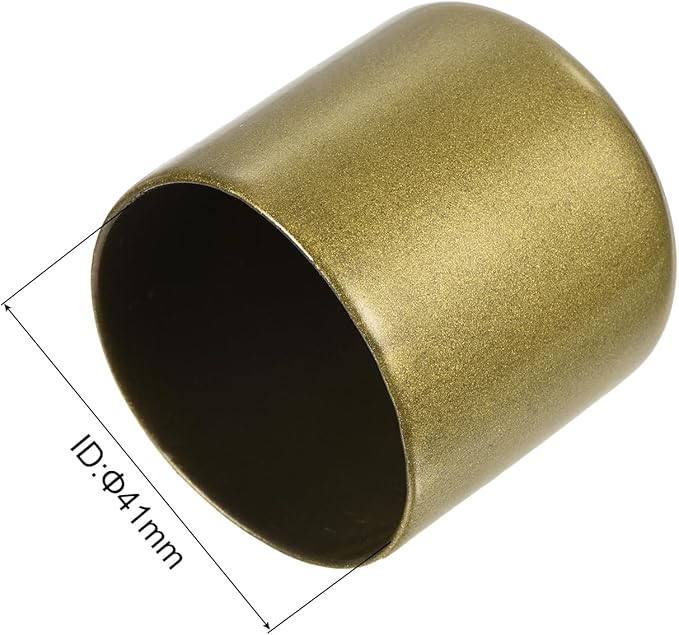 uxcell 20pcs Rubber End Caps 1 5/8"(41mm) ID Vinyl Round Tube Bolt Cap Cover Thread Protectors Gold