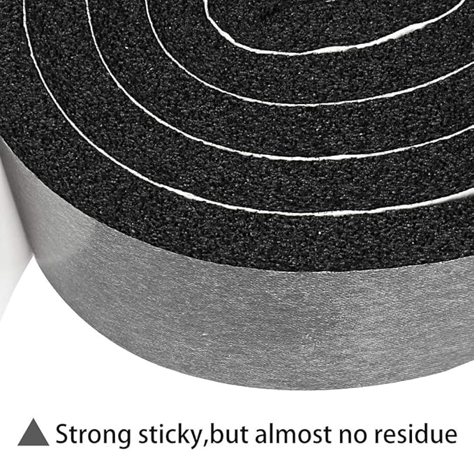 2 Rolls 2 Inch W 1/2 Inch T Weather Stripping Air Conditioner Open Cell Foam Seal Tape, Window Insulation High Resilience Seal Strip for Doors Window,Total 11FT