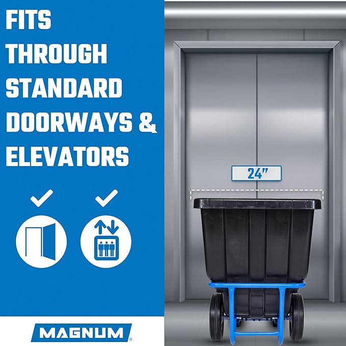 Tilt Truck, 1/2 Cu. Yd. Capacity Dump Cart with Heavy Duty 12” Wheels & 5” Casters & Forklift-able Frame for Jobsites, 850 lbs, Trash Cart with Wheels DUC12T-F-02PK (2-Pack)