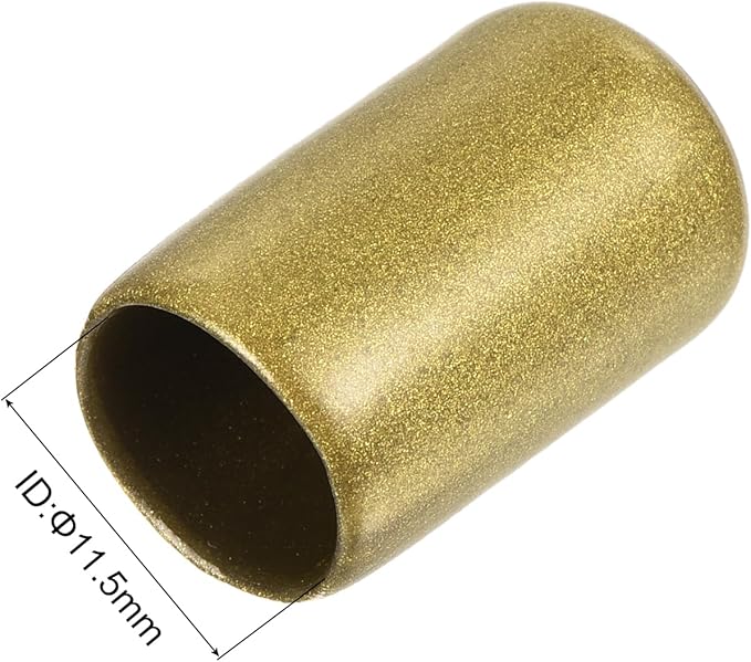 uxcell 20pcs Rubber End Caps 11.5mm ID Vinyl Round Tube Bolt Cap Cover Thread Protectors Gold