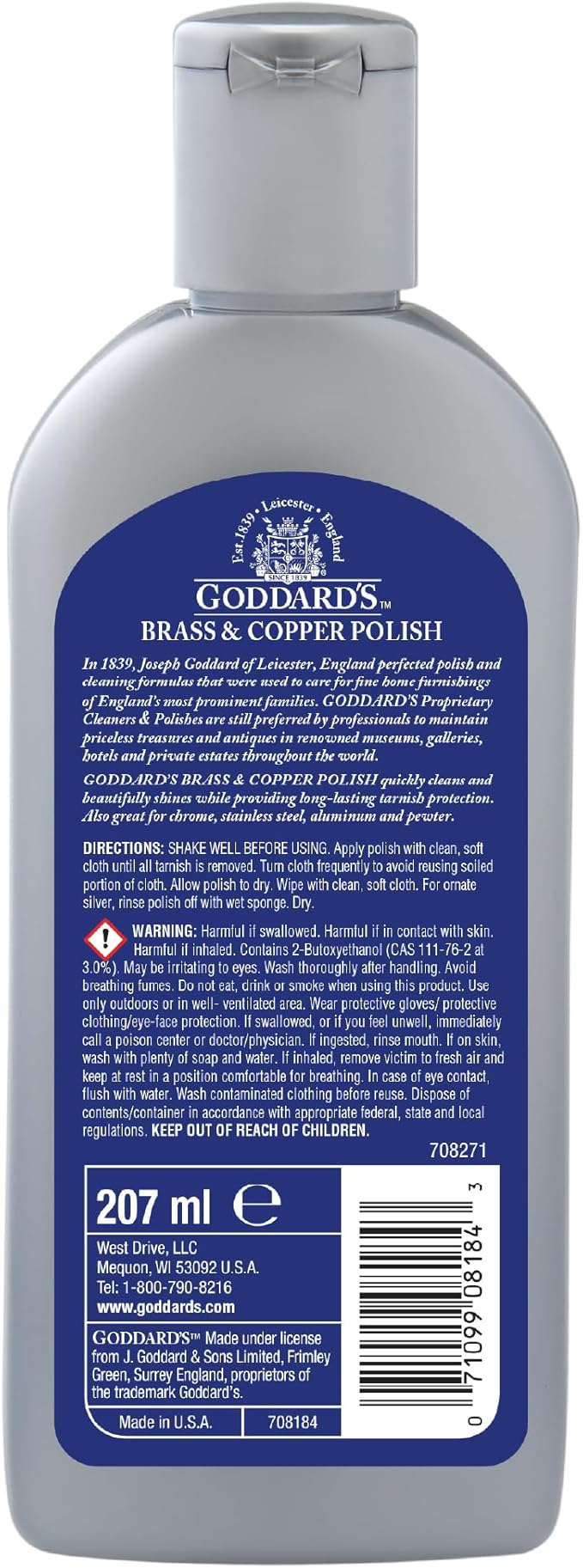 Goddard’s Copper & Brass Polish, Copper Cleaner & Brass Cleaner for Long-Lasting Shine, Metal Polish for Pewter, Chrome & More, Metal Polishing Compound (7oz)