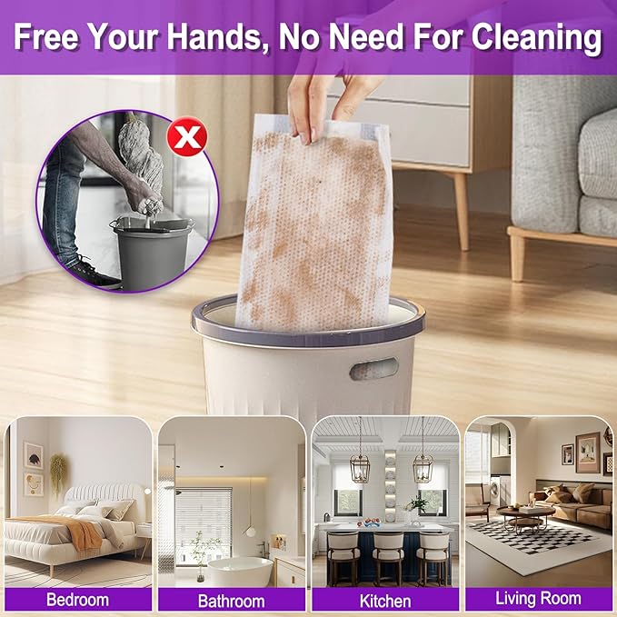 50 Count Disposable Wet Jet Pads for Wet Jet Spray Mop, Wet Jet Pads Refills for Multi Surface, Disposable Wet Jet Hardwood Floor for Wet Pads, Thickness & Absorbent