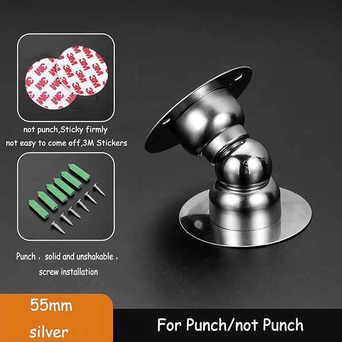 Door Stopper,2 Packs Mini Magnetic Door Stop for Heavy Duty Door,Stainless Steel Ultra-Short Soft Catch Door Stop to Hold Keep Door Open Securely