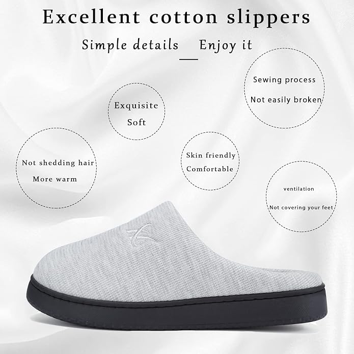 Memory Foam Slippers for Women's and Men's Casual House Shoes