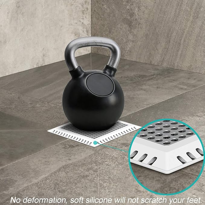 Hair Catcher/Drain Strainer/Shower Drain Cover for Bathroom Floor Drain, Stainless Steel and Silicone (Patented Product)