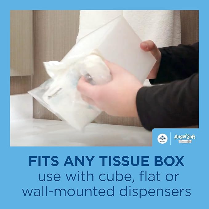 Georgia-Pacific Angel Soft Professional Series Polyflex 2-Ply Facial Tissue Paper (47580),96 Sheets Per Pack, 54 Bulk Tissue Packs Per Case, Fits Any Dispenser
