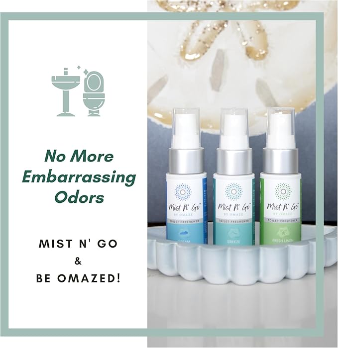 Mist N’ Go by Omaze Travel Bathroom Spray for Toilet Spray Odor Eliminator - Travel Toilet Spray for Bathroom Air Freshener Spray for Bathroom Deodorizer - Dream Travel Size (1oz x1)