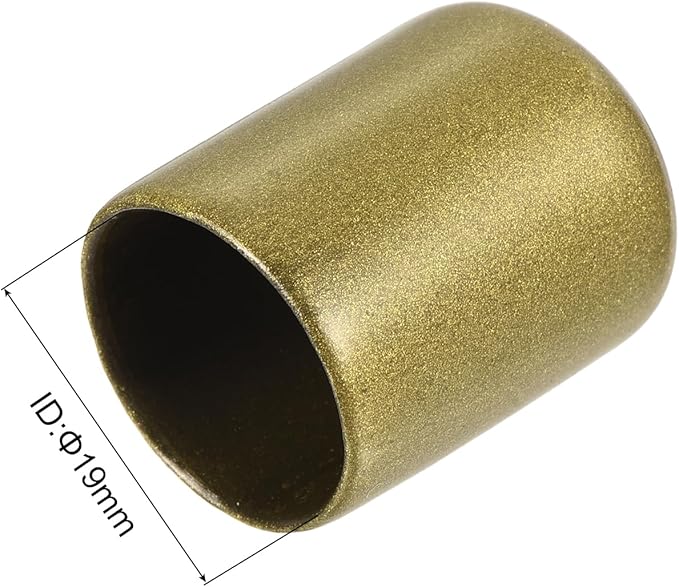 uxcell 20pcs Rubber End Caps 3/4"(19mm) ID Vinyl Round Tube Bolt Cap Cover Thread Protectors Gold