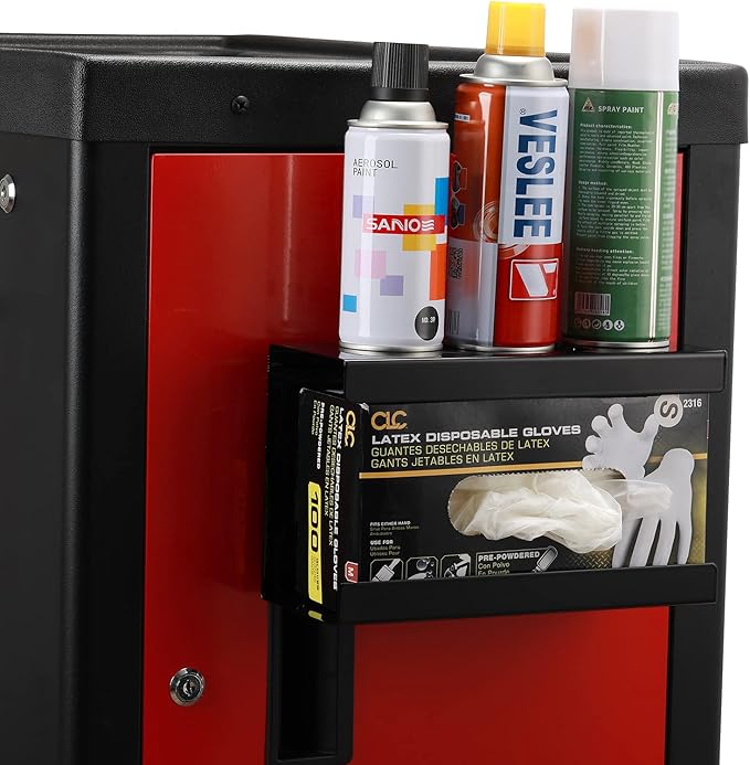 AIRTOON 2PCS Magnetic Glove Dispenser, Disposable Gloves Box Holder, Glove Holder for Wall Mount, Magnetic Glove Box Holder, Red and Black