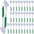 Hsei 30 Pcs Kitchen Scrub Dish Brush Bulk with 11 Inch Handle Cleaning Dish Scrubber with Stiff Bristles Washing Scrub Brushes for Housekeeping for Pots and Pans, Kitchen Sink (Green)