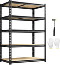 5-Tier Storage Shelves, 1980LBS Adjustable Pantry Shelves, Metal Shelving Unit for Kitchen, Pantry, Closet, Laundry, Garage, 72.06" H x 35.55" W x 15.76" D