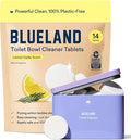 BLUELAND Toilet Bowl Cleaner Tablets, Starter Set, 14 Count with Tin, Lemon Cedar, Plastic-Free, No Harsh Chemicals, Plant-Based