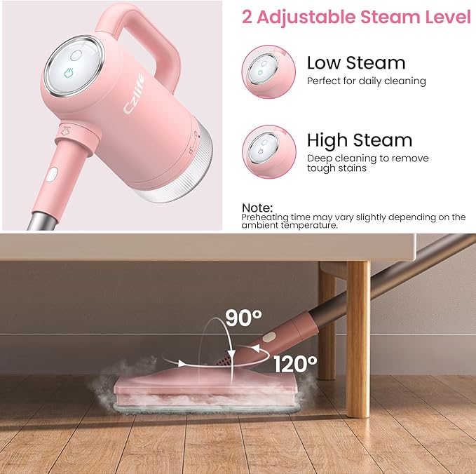 13-in-1 Steam Mop, Handheld Steam Cleaner for Home and Floor Cleaning, Floor Steamers for Hardwood and Tile with Attachments, Electric Mop for Grout Laminate Couch Clothes Carpet, Corded