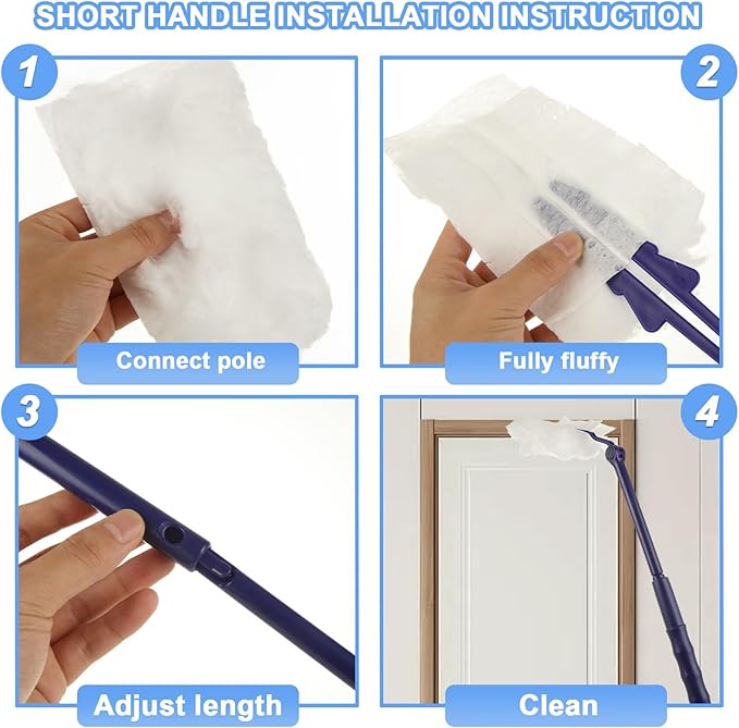 JMIATRY 100PCS Disposable Duster Refills for Swiffer Heavy Duty Duster Refills 180° Duster Refill Bulk Duster Pads with Extendable Handle Disposable Dusters for Cleaning Home Office Blinds Ceiling