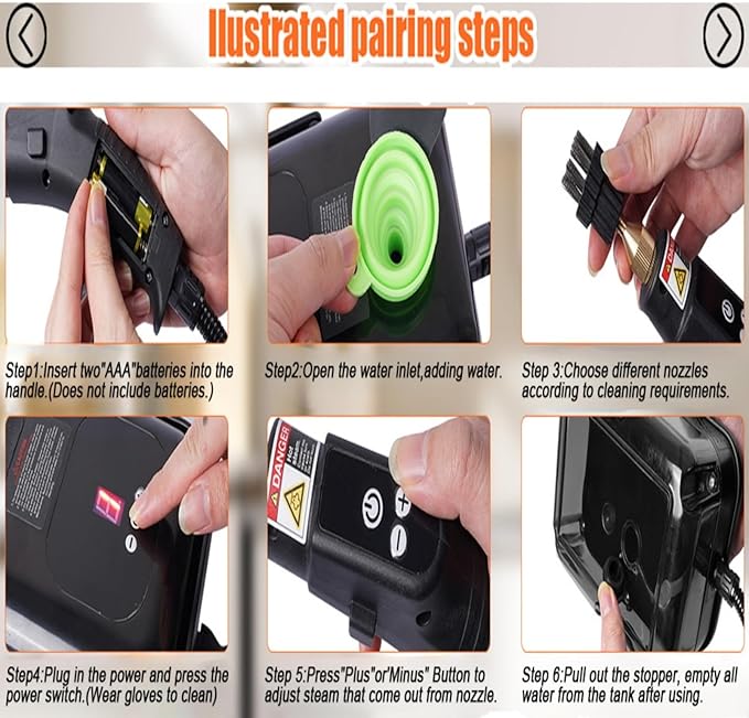 15 in 1 Handheld Steam Cleaner with Handle Button Control, 2500W High Pressure Steamer for Cleaning Car, Multi-Purpose Portable Steam Cleaner for Home Car Upholstery Cleaning Tools, 110V-120V
