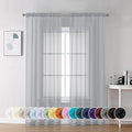 Chyhomenyc Light Grey Sheer Curtains 84 Inch Length 2 Panels, Light Filtering Soft Airy Voile Rod Pocket Sheer Window Drapes for Bedroom Living Room, Each 42Wx84L Inches