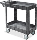 Dryser Utility Cart with Wheels, 40" x 17" Heavy Duty 550 lb. Capacity with Shelves - 2 Tier Rolling Cart with Four 5" Swivel Casters for Warehouse, Garage, Cleaning