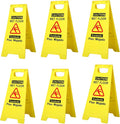 CERLMLAND wet floor signs 6 piece double-sided sign Widely used in various business environments. alerts clear identification using black text and red graphics