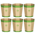 6-Pack Cardboard Trash Can – Foldable, Recyclable, Plastic-Free & Reusable Small Waste Paper Basket - Garbage Bin Perfect for Office, Bedrooms, Home, Events & Outdoor Activities (2.1 Gallon)
