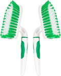 2-Pack Scrub Brush for Cleaning with Long Handle,Medium Firm Brush Bathroom Cleaning Supplies and Bathtub Cleaner and Shower Cleaning Brush,Multi-Scene Use for Kitchen or Carpet Brush,White&Green