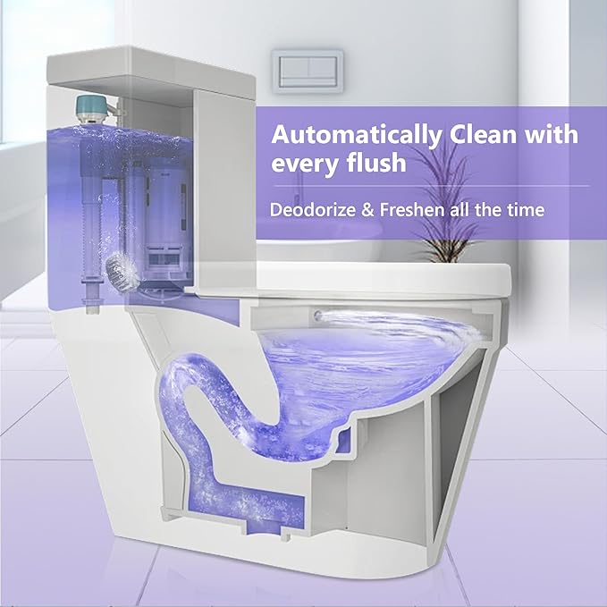 Toilet Bowl Cleaner Tablets, Automatic Toilet Bowl Cleaners, Long-Lasting Toilet Tabs Drop in Tank for Deodorizing & Descaling, Purple, 40 Packs