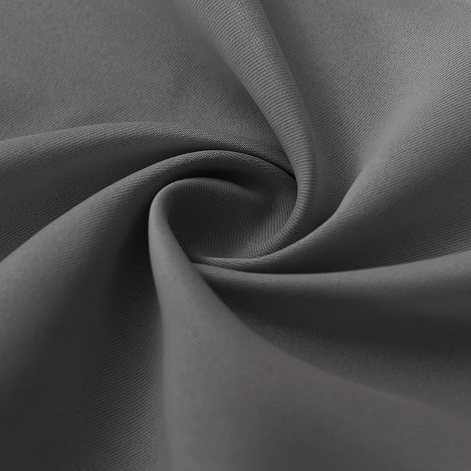 RYB HOME Curtains for Bedroom 63 inches Long, Blackout Thermal Insulating Window Treatment Drapes for Living Room Bathroom Basement Laundry Classroom, W 34 x L 63, Grey, 2 Panels