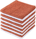 Glynniss Dishcloths Kitchen Highly Absorbent Dish Rags 100% Cotton Dish Cloths for Washing Dishes, Cleaning (Rust White, 11x11)