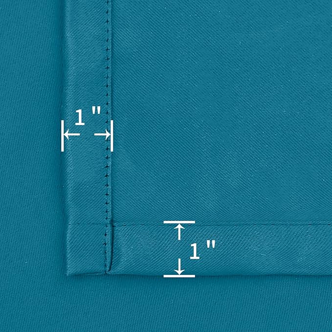 BGment Peacockblue Blackout Curtains 45 Inches Long for Bedroom Kitchen Window - Short Thermal Insulated Drapes Room Darkening with Rod Pocket for Cafe Bathroom, 42 x 45 Inch, 2 Panels