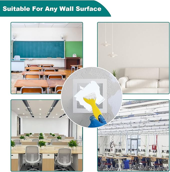 10 Pack Drywall Repair Kit for Large Holes, 4/6/8 Inch Dry Wall Patch Kits for Erase a Small Nail Hole, Plaster Wall Patching Self Adhesive Aluminum Mesh with Scraper and Sandpaper