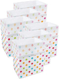 13 Gallon Disposable Pop-Up Trash Cans (6-Pack) with Fitted Bags – Foldable Garbage & Recycling Bins for Parties, Events & Kitchen (Polka Dot, 17" H x 13.5" W x 10" D)
