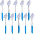 Hsei 10 Pcs Blue Kitchen Scrub Dish Brush Bulk with 11 Inch Anti Slip Handle Cleaning Dish Scrubber with Stiff Bristles Washing Scrub Brushes for Housekeeping for Pots and Pans, Kitchen Sink