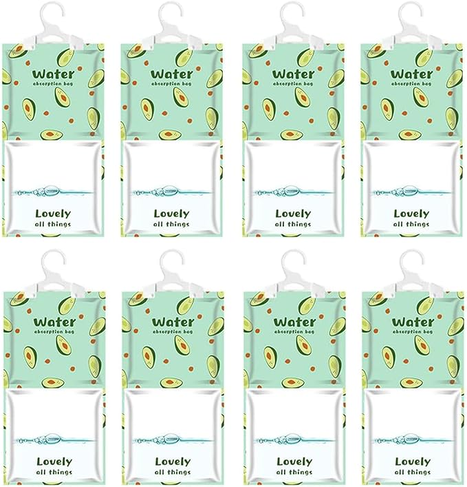AOPANDA Moisture Absorbers Packets, 8 Pack - Eliminates Musty Odors for Fresher, Cleaner Air, Humidity Packs, Dessicant Packets, Hanging Closet Dehumidifier Bags（pawpaw）