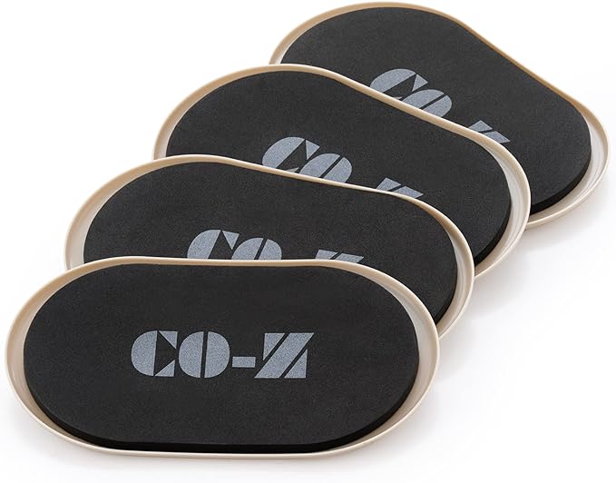 CO-Z Large Furniture Sliders - 4 Pack, 6" x 9 1/2" Oval Reusable Furniture Sliders for Carpet, Heavy-Duty Furniture Gliders Movers for Hardwood Floors, Plastic Moving Pads for Heavy Furniture