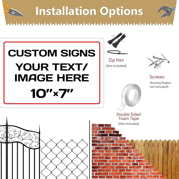 Personalized Aluminum Weatherproof Metal Sign - Multiple Sizes, Custom Text & Picture, Hazard, Garden, Custom Door Sign