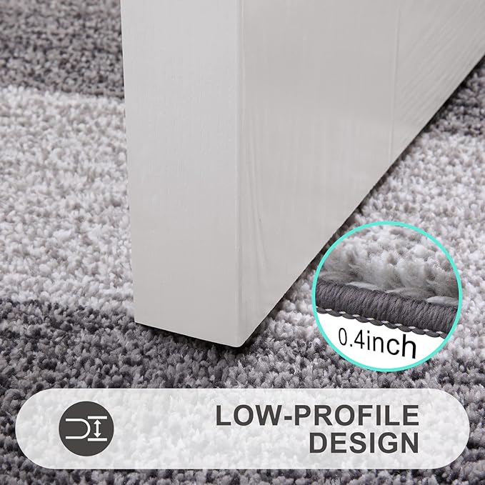 Kitinjoy Indoor Outdoor Door Mat, 32x20 Non-Slip Absorbent Dirt Trapper, Low-Profile Washable Inside Entrance Front Floor Mat, Sturdy Soft Entry Doormats for Entryway, Grey