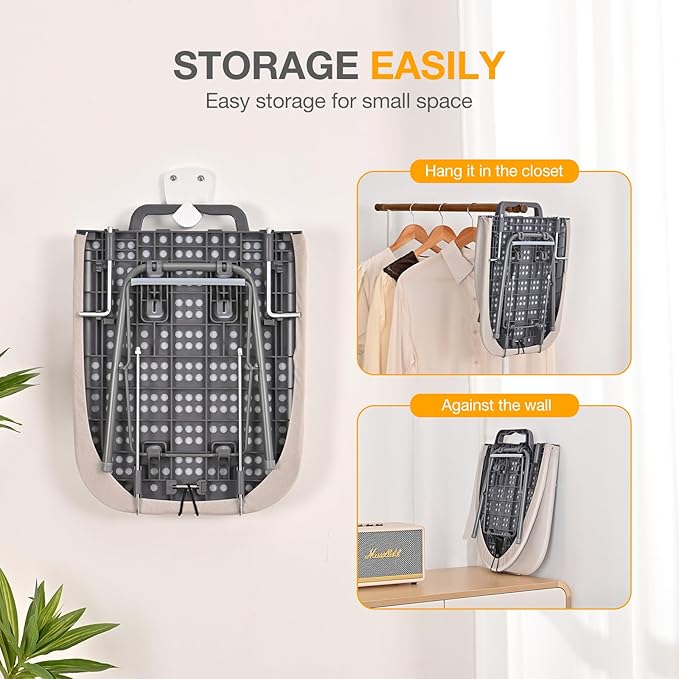 APEXCHASER Tabletop Ironing Board with Iron Rest, Small Iron Board, Extra Thick Cover, Portable Table top Ironing Board with Non-Slip Feet for Home Travel Use, Beige