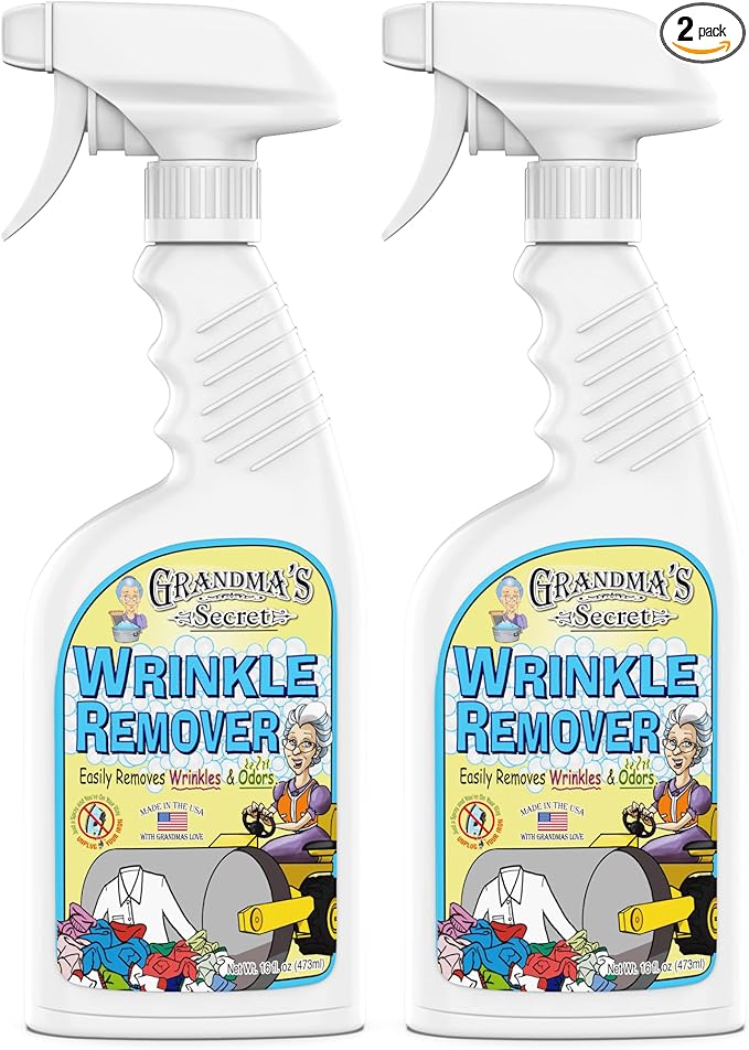 Grandma's Secret Wrinkle Remover Spray - Easily Removes Wrinkles & Odors - Wrinkle Release, Fabric Refresher Spray, Chlorine, Bleach and Toxin-Free - 16 Fl Oz (Pack of 2)