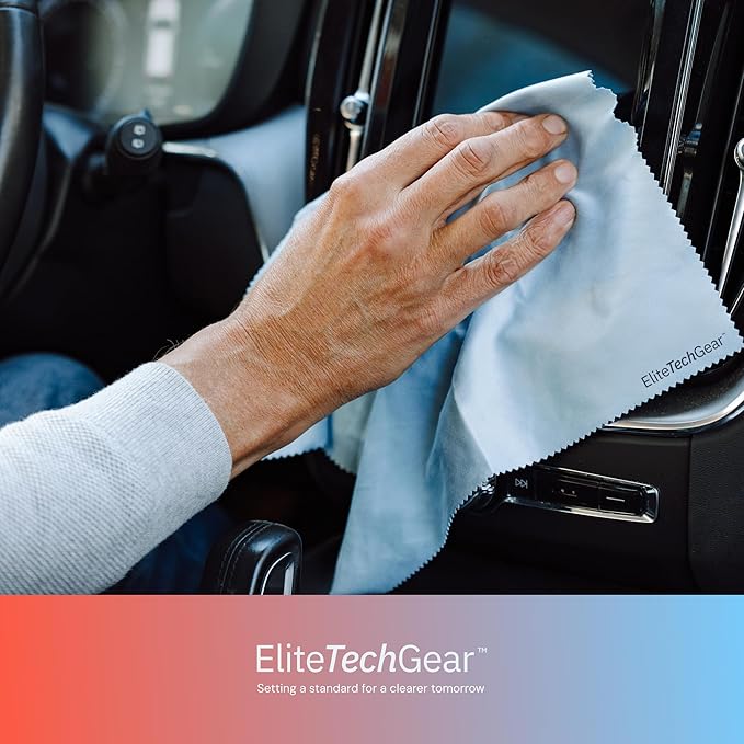 Elite Screens Microfiber Cleaning Cloths 6-Pack - 6×7 in & 12×12 in, Light Blue - Screen & Lens Cleaning Cloths for Eyeglasses & Electronics