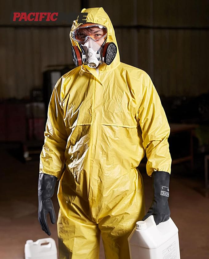 PACIFIC PPE Chemical Resistant Gloves, Heavy Duty Industrial Rubber Gloves, Resist Acid, Alkali and Oil, 12.6", Large