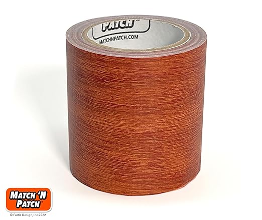 MATCH 'N PATCH Realistic Wood Grain Repair Tape - Durable Multi-Use Adhesive Tape for Furniture, Floors, Cabinets, Windows, Doors, RV, Home Decor & DIY Projects - Red Oak, 2.25 inch x 15 feet