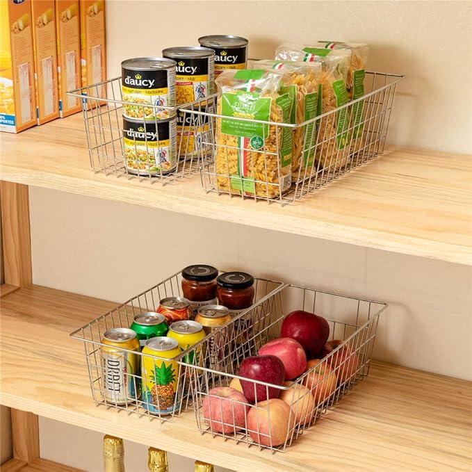 SANNO 15.7in Freezer Baskets Bins - Freezer Storage Containers Organizer for Office, Bathroom, Pantry