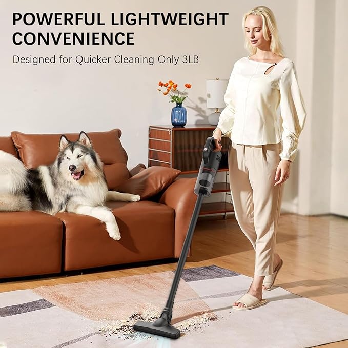 Cordless Vacuum Cleaner Lightweight Hand-held Stick Vacuum Small Vacuum for Hard Floor Car Pet Hair BW118