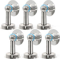 6 Pack Door Stopper Magnetic, COCIVIVRE Magnet Door Stop Stainless Steel for Wall and Floor Mounting, No Drilling Doorstop with Adhesive Tape Hold Your Door Open, Silver