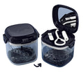 MURRI&MURRDI Retainer Case, Denture Bath Box with Strainer Basket, Mouth Guard Case, Braces Cleaner Cup, Cute Denture Holder Night Guard Storage Soak Container for Travel Cleaning (A Blue)