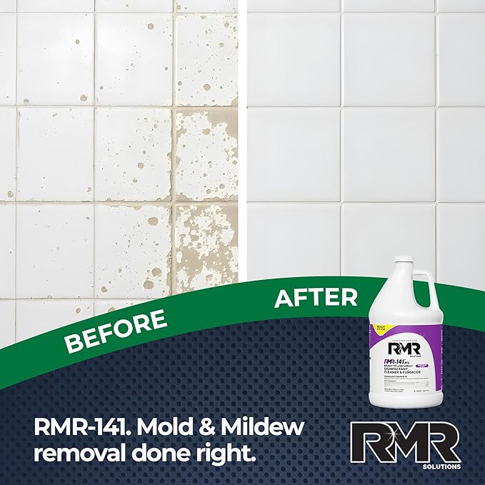 RMR-141 EPA Registered Mold and Mildew Killer, Eliminates Odors, Removes Mold, Mildew, Bacteria, and Viruses, 4 Pack of 1 Gallon Bottles
