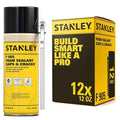 Stanley F905 Gaps & Cracks Sealant (12x12 Oz.) – Polyurethane Spray Foam Insulation for Window & Door, Waterproof Gap Filler, Low Expansion Foam for Indoor & Outdoor Use | Straw Use | 12 Oz. 12 Pack