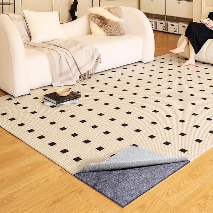 Felt Rug Pad, 4x6 Ft Extra Large Area Cushioned Carpet Liner, Thick Felt Pads for All Floors, Keep Rug in Place Soft and Safe